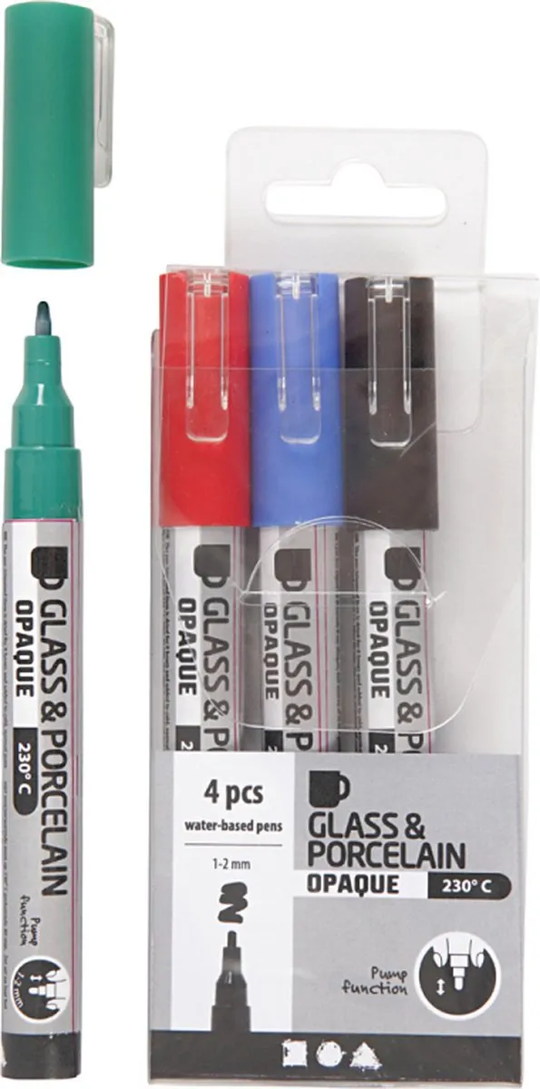 Creativ Company Glas- en Porseleinstift Dekkend Set