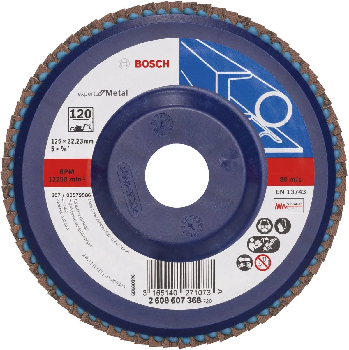 Bosch Lamellenschuurschijf 125mm 120 - 22,23mm - 1 Stuk