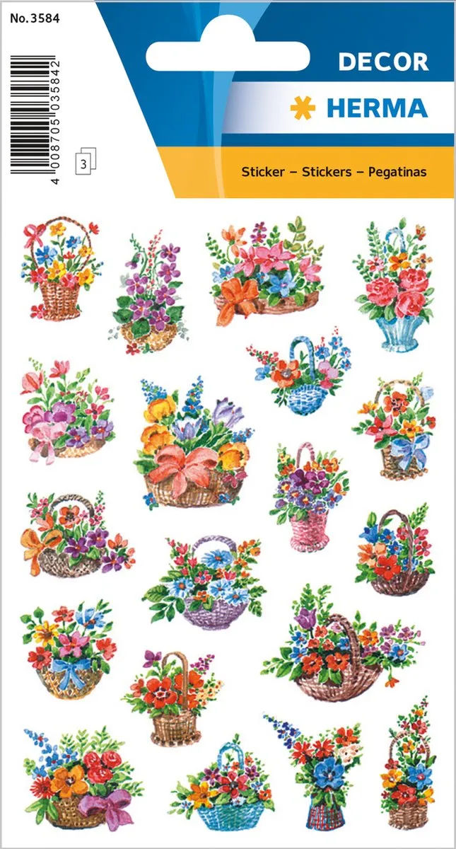 Herma 3584 Bloemen in Mandjes Stickers