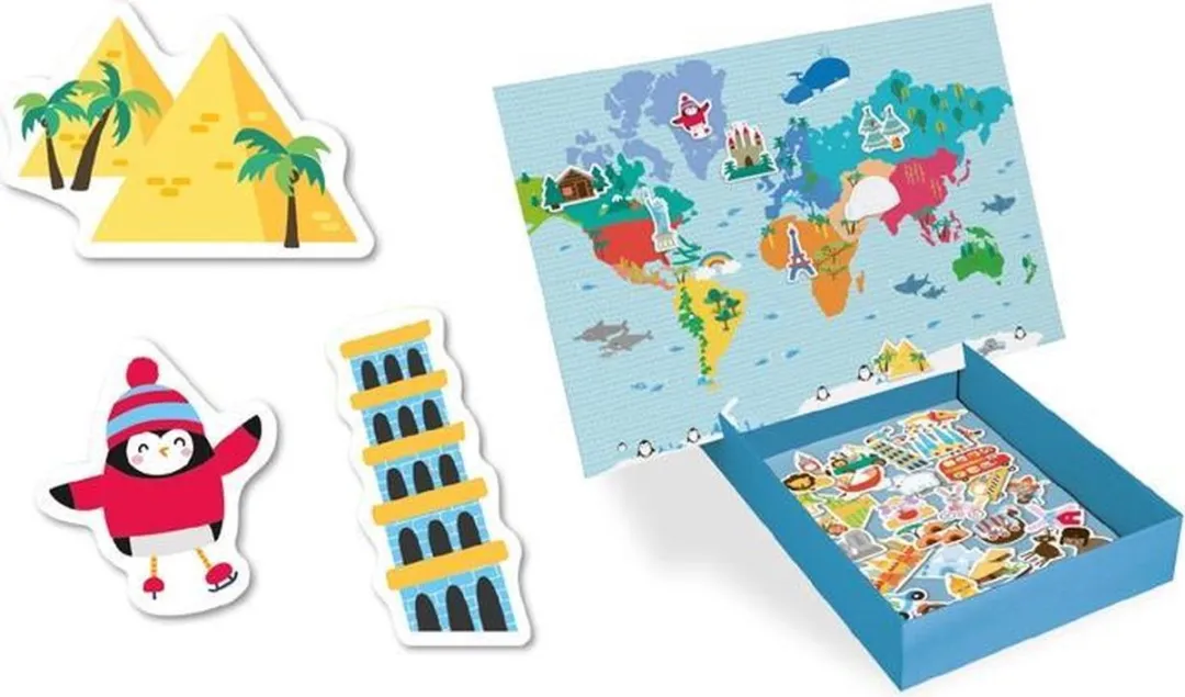 Apli Kids Wereldkaart Magneetspel 40 Magneten - Multicolor - afbeelding 6 van 6