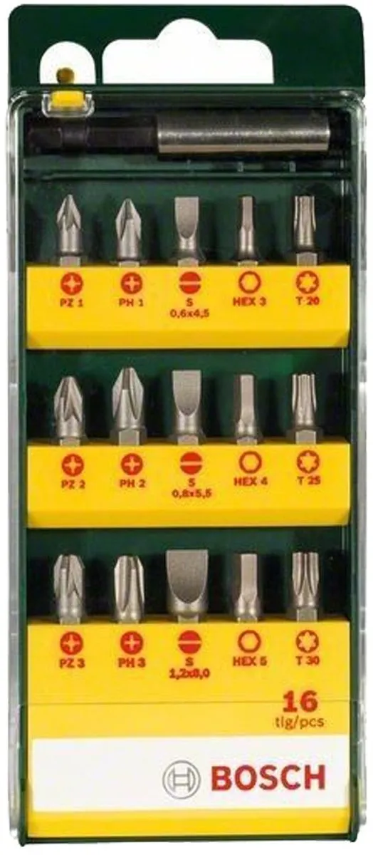 Bosch 15-delig Bitset Metaal - 25mm