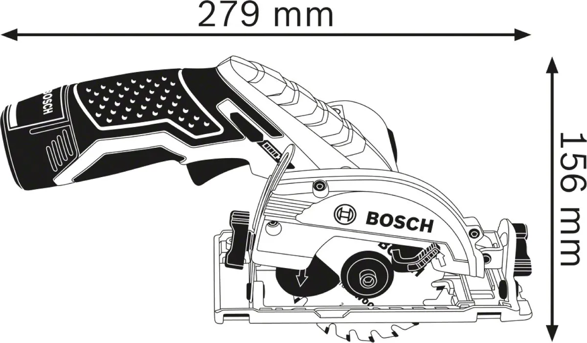 Bosch GKS 12V-26 Accucirkelzaag 12V - 85mm - 3,0 Ah