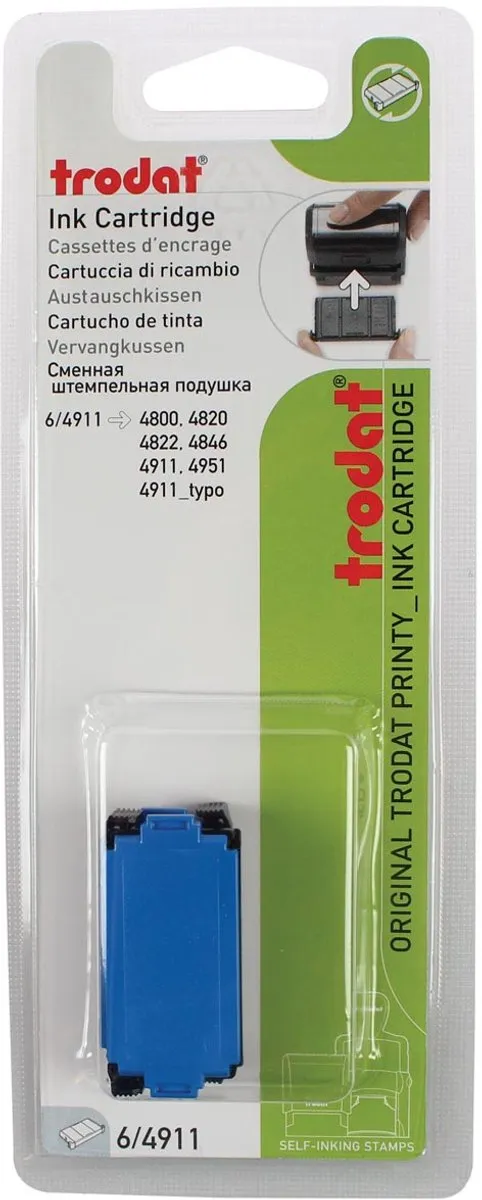 Trodat Printy 6/4911 Stempelkussen - 2 Stuks Blauw