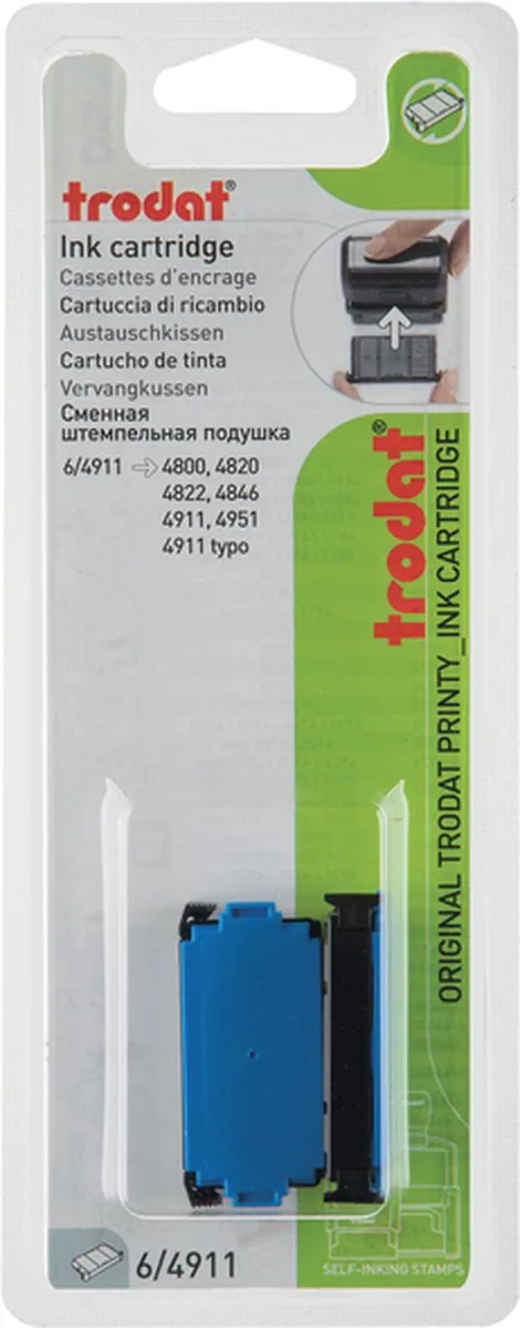 Trodat Printy 6/4911 Stempelkussen - 2 Stuks Blauw