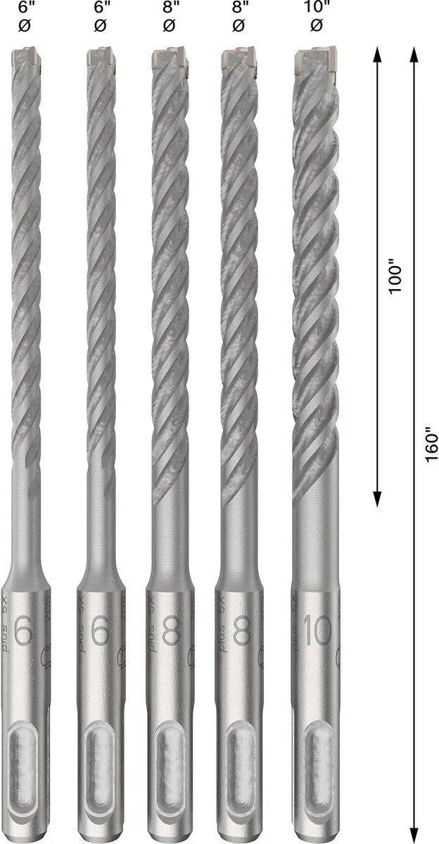 Bosch SDS-Plus-5 Hamerboren Set 5-delig - 5,0/6,0/8,0/10,0mm