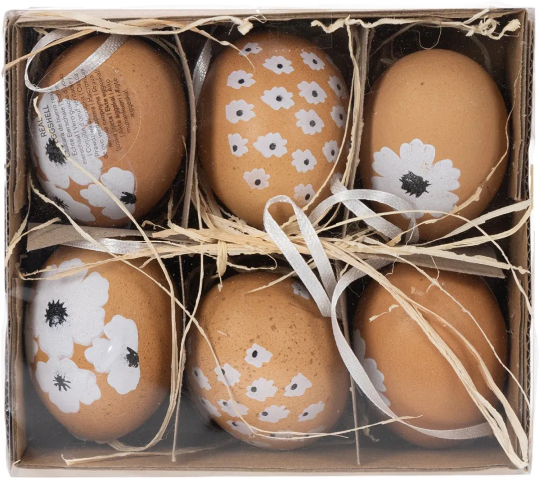 Hangende paasei-decoratie, lente, Pasen, echte kippeneieren, natuurlij