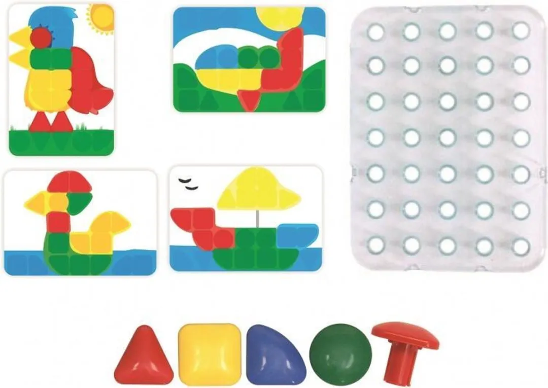 Miniland Mozaïekspel Nagels Multicolor - 32 Stuks