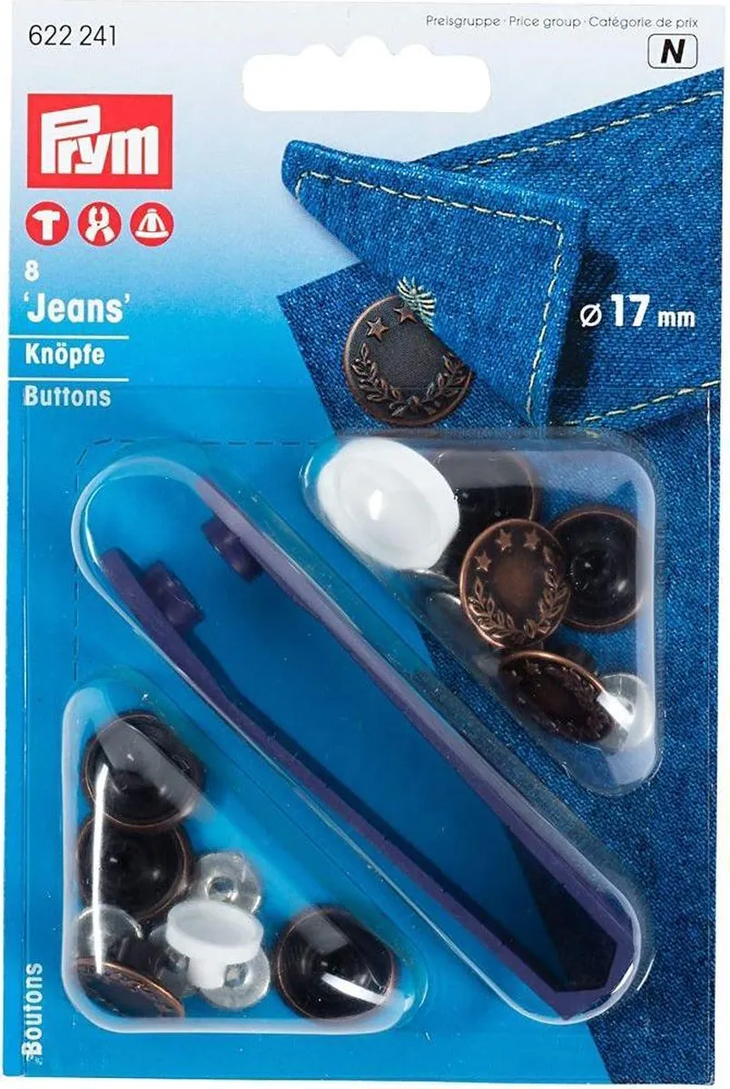 Prym Jeans-Knopen Brons Antiek Koper 17mm - Laurier Krans - 8 Stuks