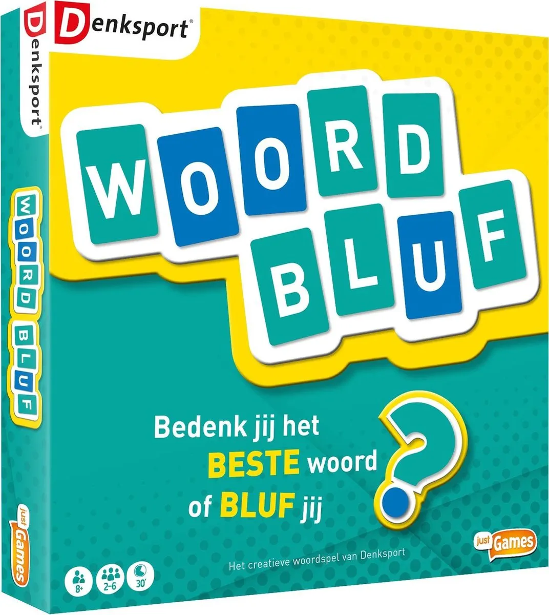 Just Games Woordbluf 30176 Taalspel - 4 Spelers - Wit