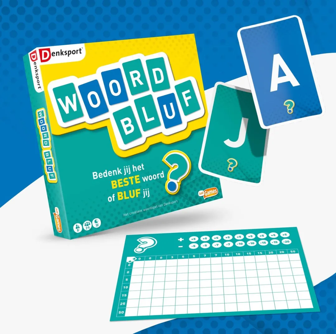 Just Games Woordbluf 30176 Taalspel - 4 Spelers - Wit