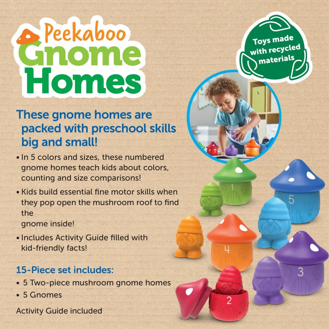 Learning Resources Peekaboo Gnome Homes 950LER3608 - Multicolor