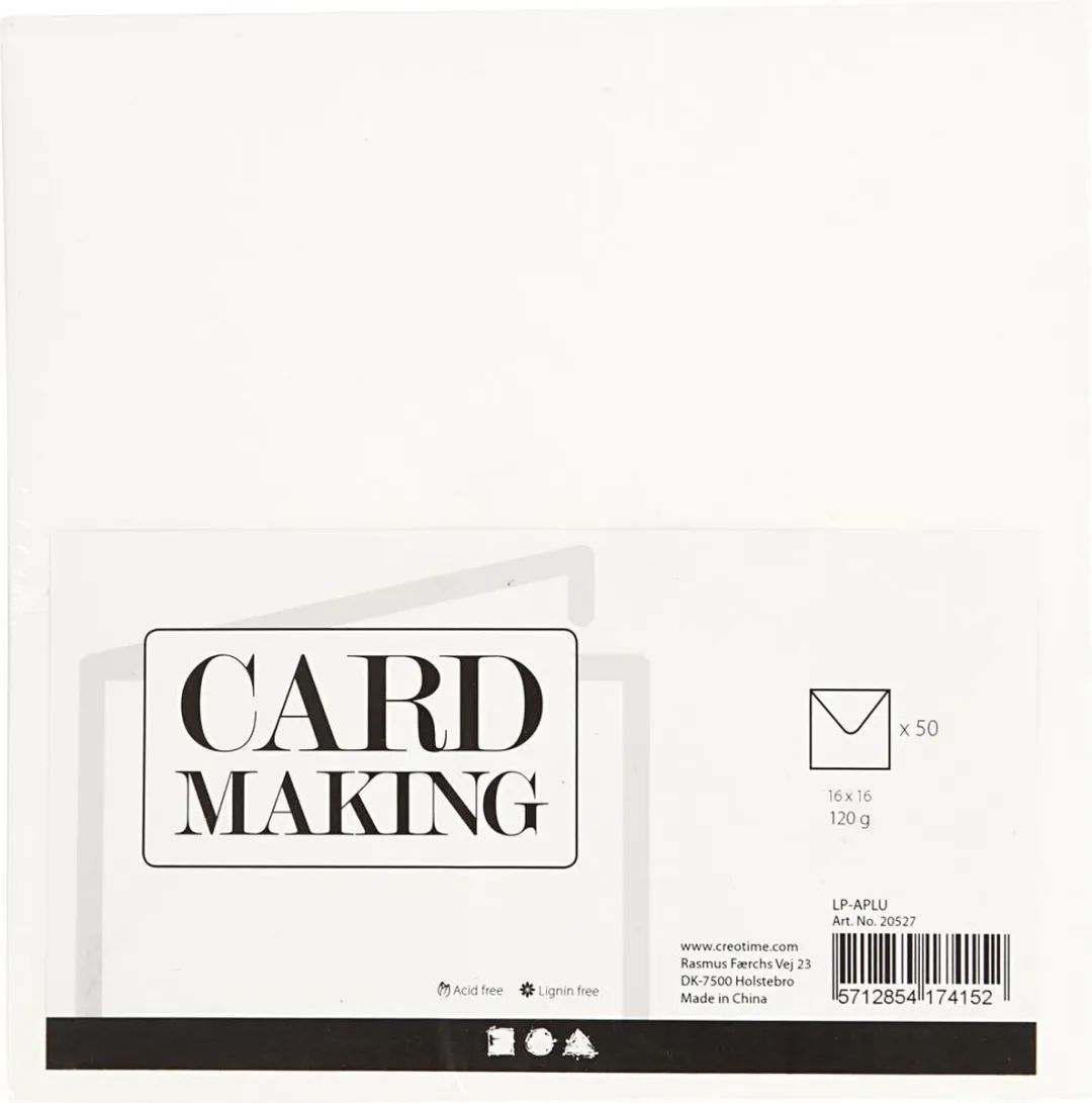 Creativ Company Enveloppen 16x16cm Off-White - 50 Stuks