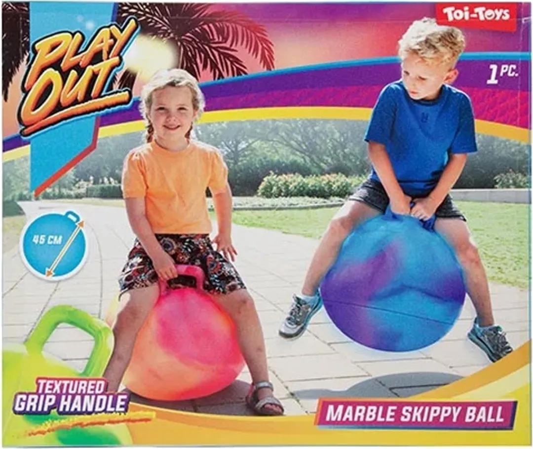 Toi-Toys Skippybal Marble - 2 Stuks - D45cm - Oranje