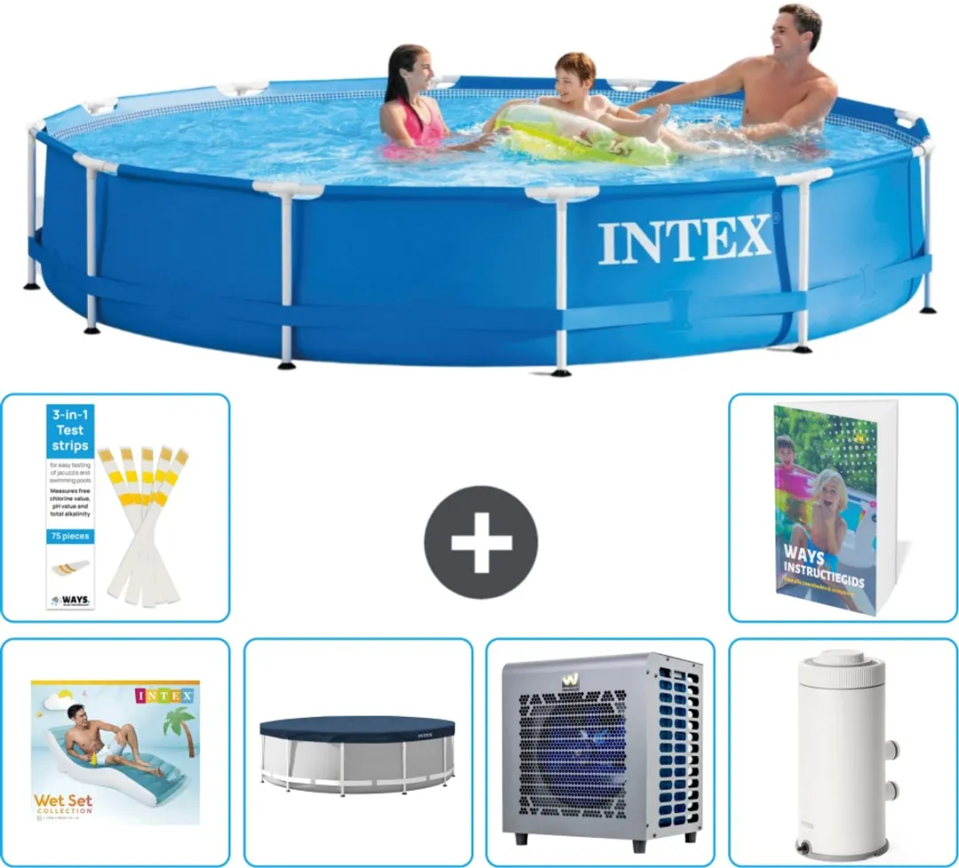 Intex 28210NP-Blauw Rond Frame Zwembad 366x76cm