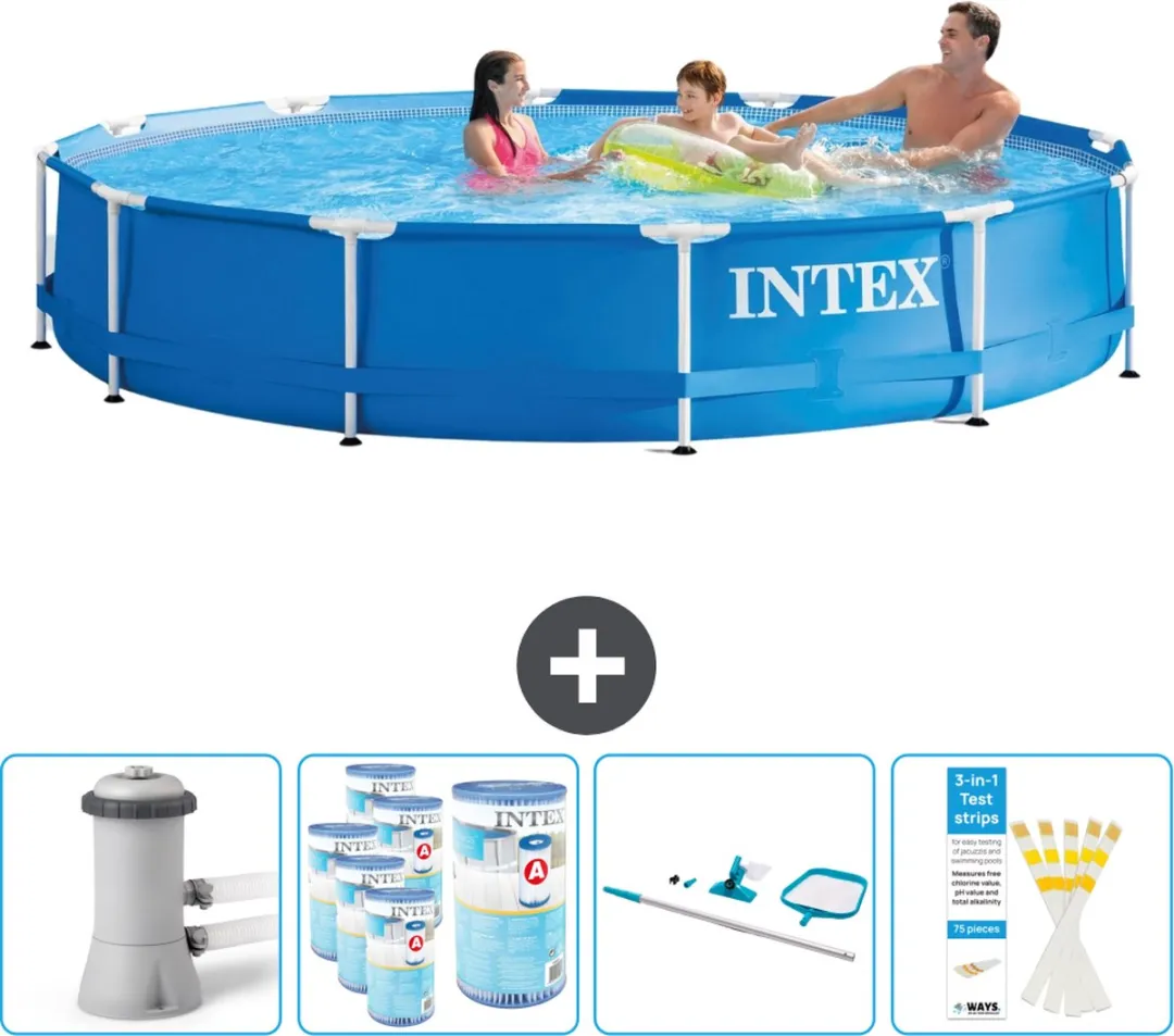 Intex 28212GN-Blauw Rond Frame Zwembad 366x76cm