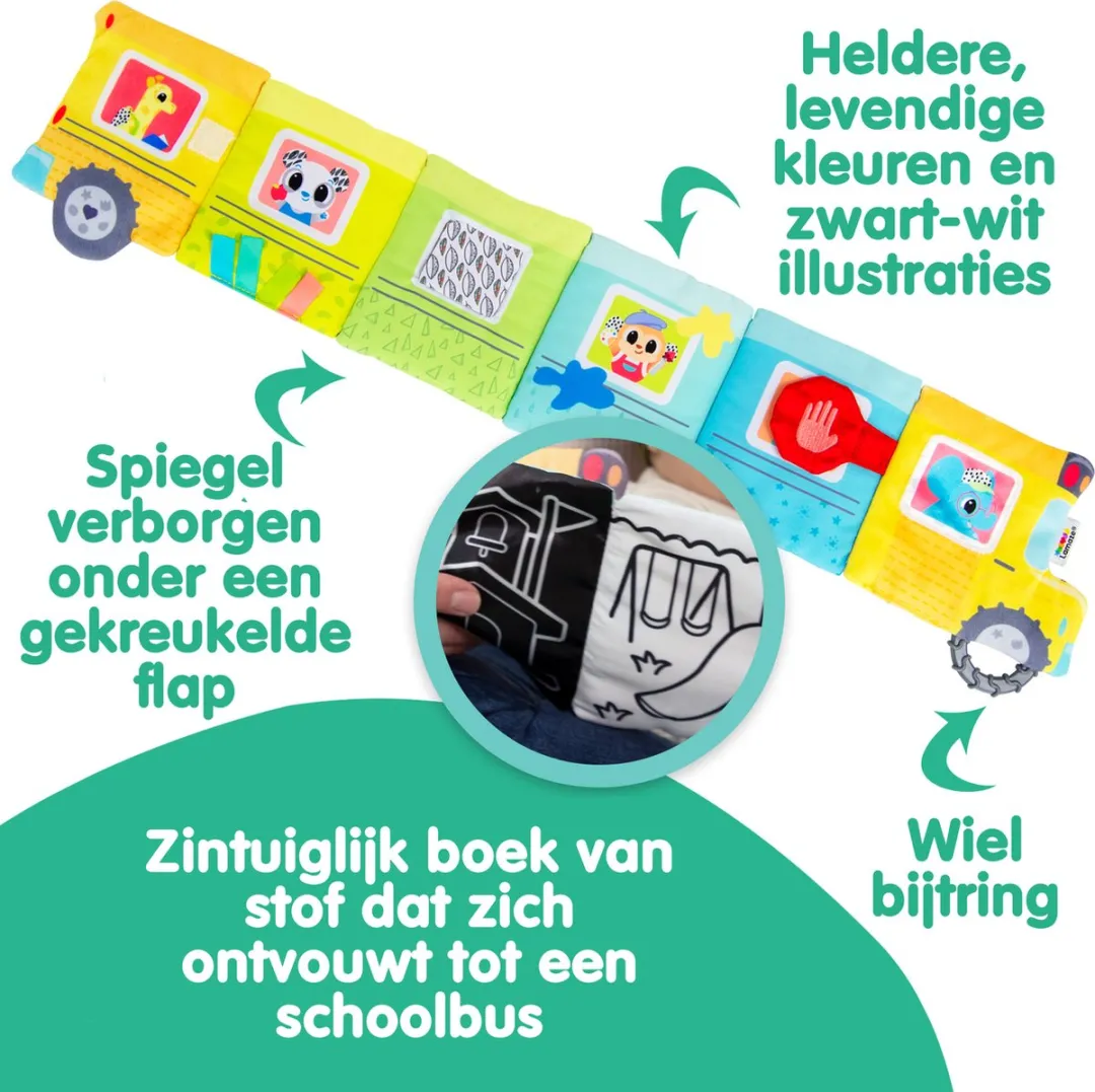 Lamaze Accordeon Bus Babyboekje - Multikleur