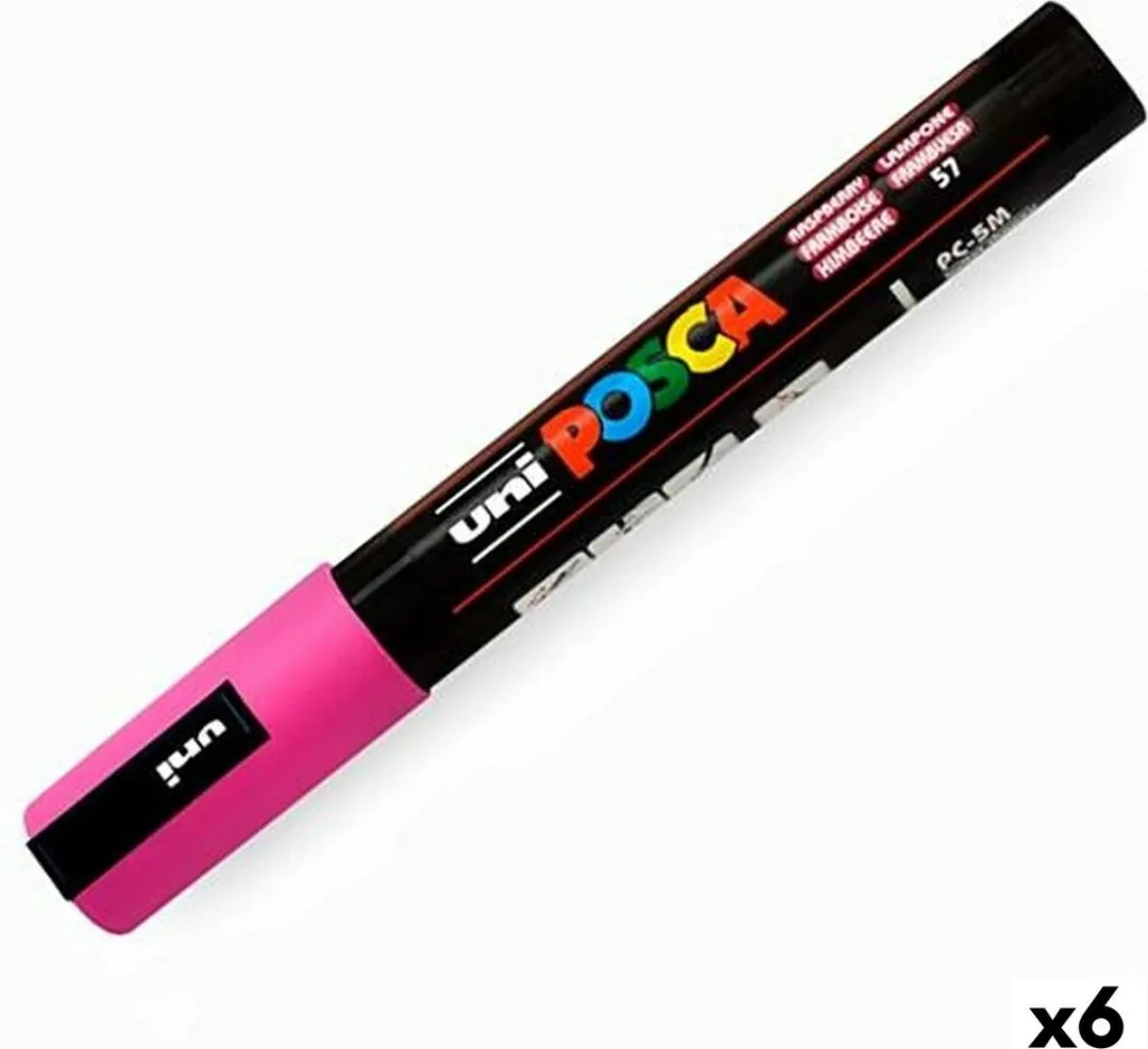 Posca PC-5M Medium Tip Verfstiften - Framboos paars - 6 Stuks