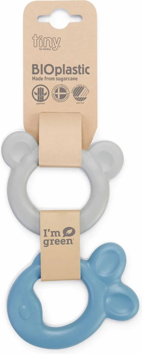 Dantoy Bio-Plastic Babybijtring Grijs/Blauw