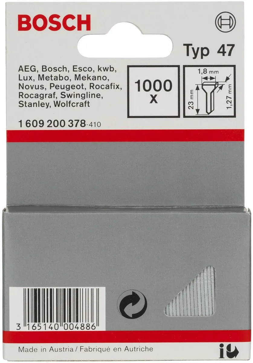 Bosch Nagel Type 47 1,8x1,27x23mm - 1000 Stuks