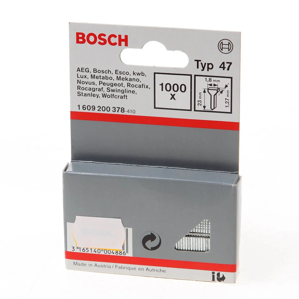 Bosch Nagel Type 47 1,8x1,27x23mm - 1000 Stuks