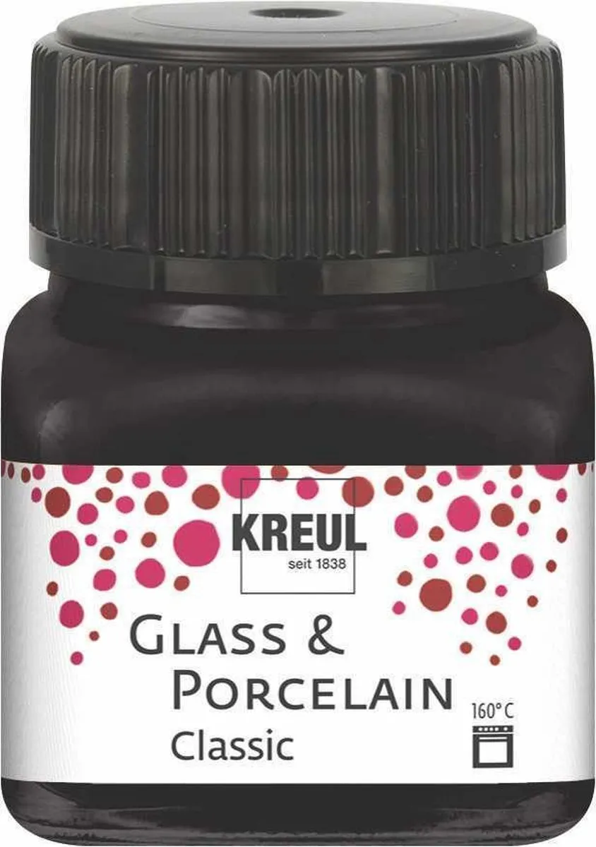Kreul Glasverf Porselein Zwart 20ml
