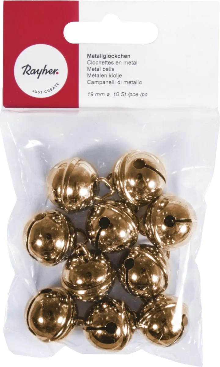 Rayher Metal Bellen 19mm - 10 Stuks - Goud