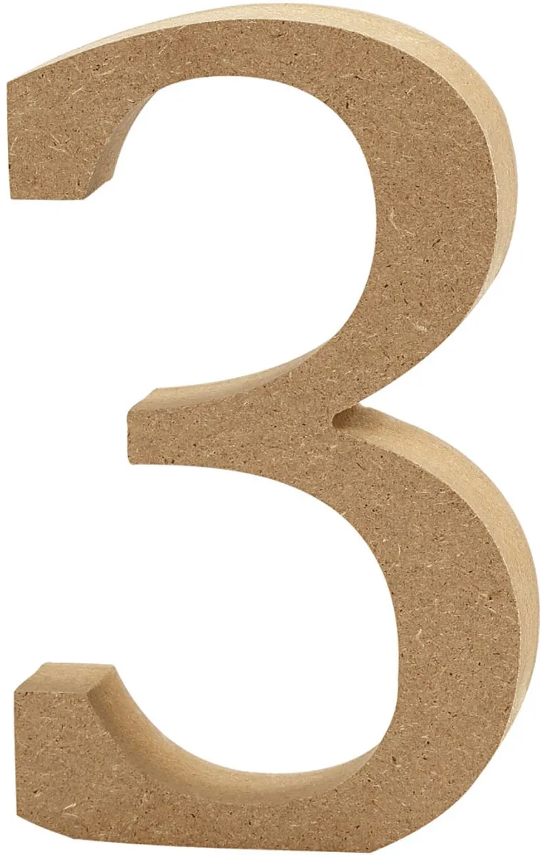 Creativ Company Cijfer 3 MDF 8cm