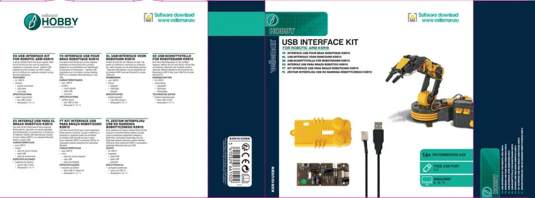 Velleman KSR10/USBN USB-Interface voor Robotarm