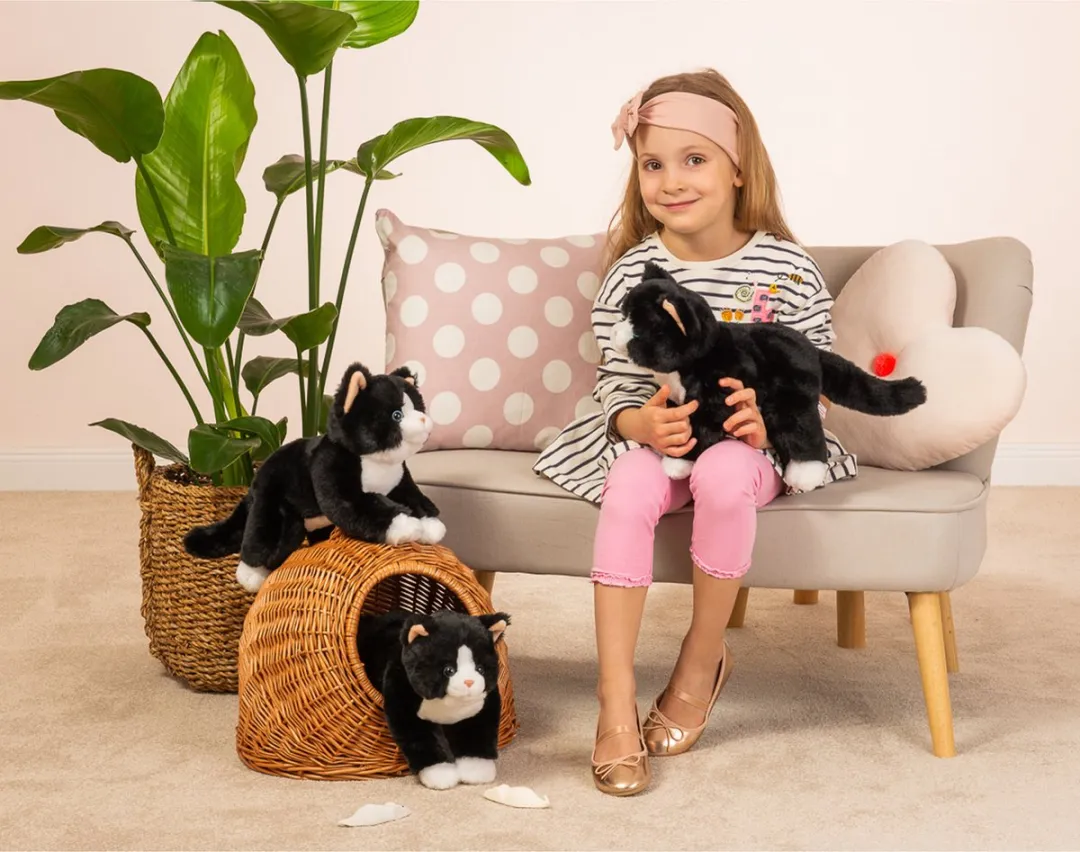 Teddy Hermann Knuffeldier Kat/Poes - Zwart - 30 cm