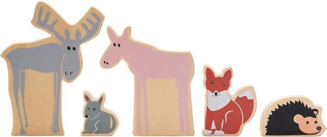 Kids Concept Woodland Houten Diertjes - 5 Stuks - Multicolor