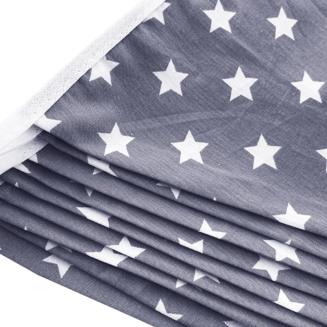 BINK Bedding Stoffen Slinger Stars Grijs XXL - 10m 21 Stuks