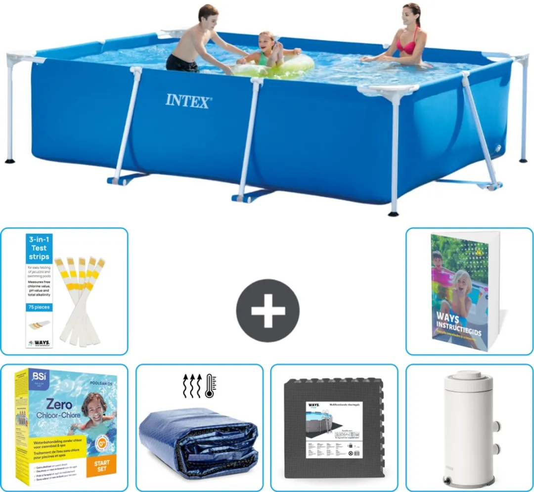 Intex Frame Zwembad 300x200x75cm Blauw - 7-delig