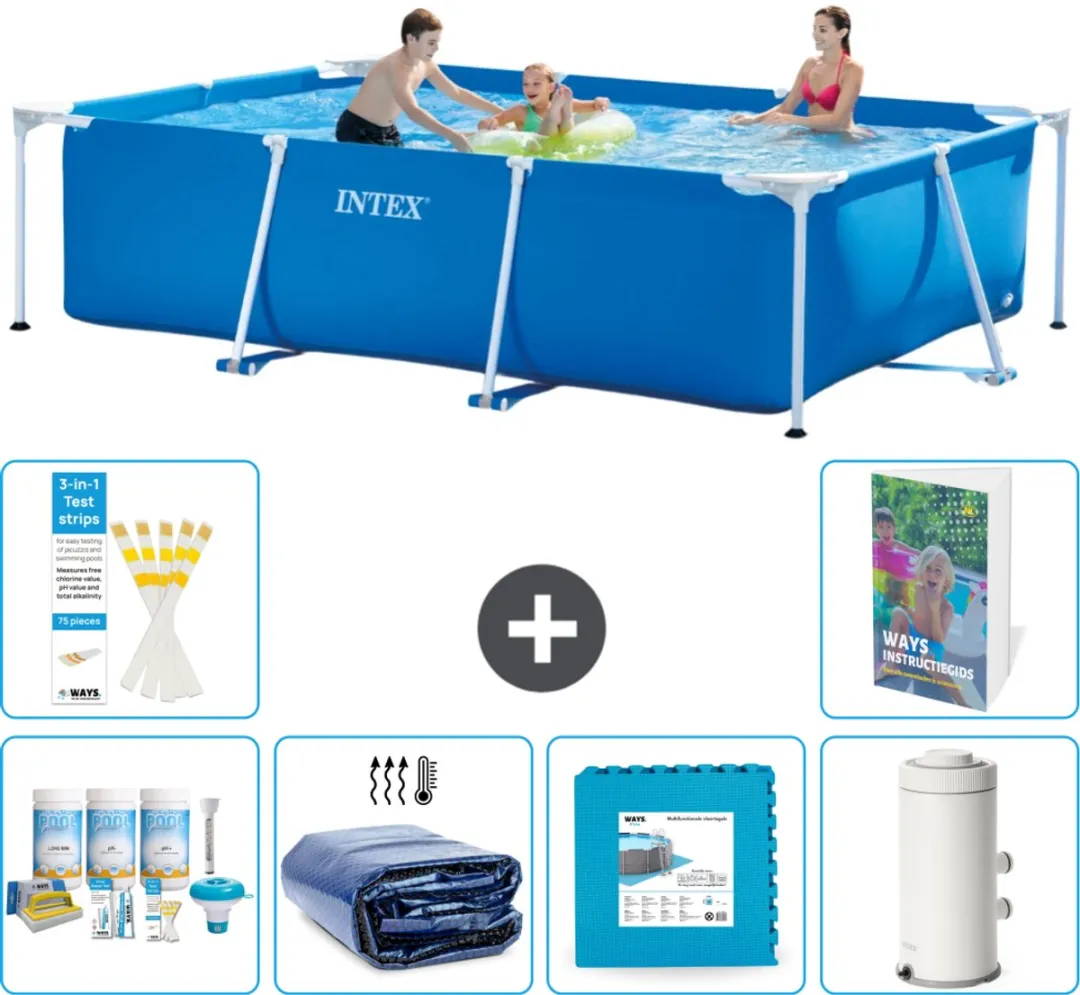 Intex Frame Zwembad 300x200x75cm Blauw - 7-delig