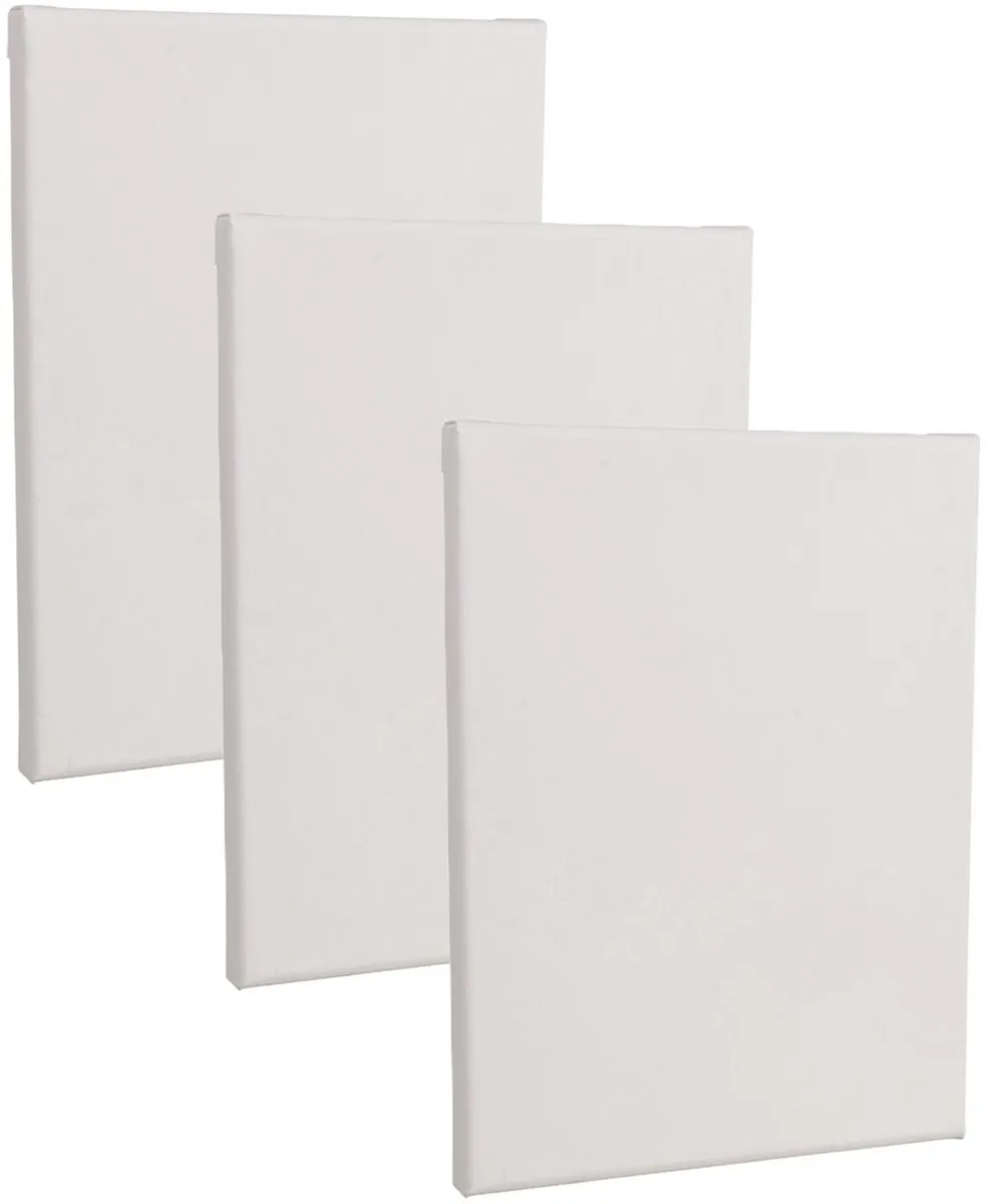 Rayher Handbespannen Canvas Schildersdoek 3x 18x24cm Wit