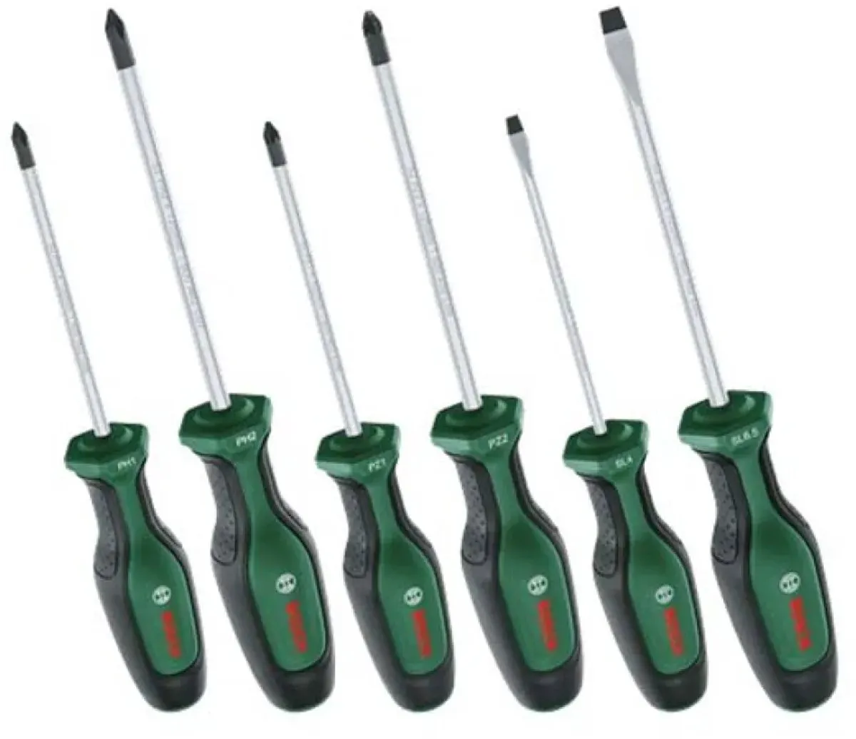 Bosch Schroevendraaierset 6-delig PH1/PH2/PZ1/PZ2/SL4/SL6.5 - 6 Stuks