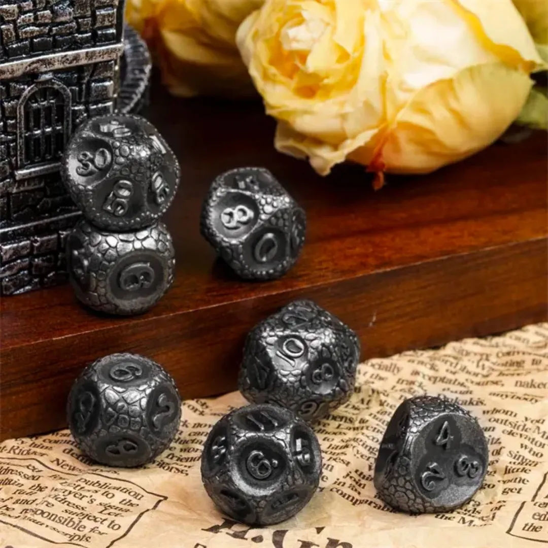 Lapi Toys D&D Polydice Metaal Zilver - 7 Stuks