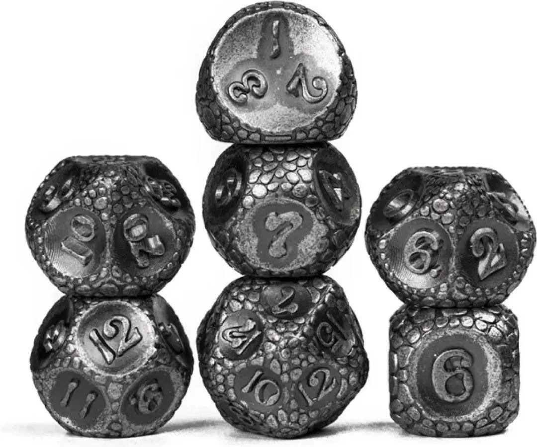 Lapi Toys D&D Polydice Metaal Zilver - 7 Stuks