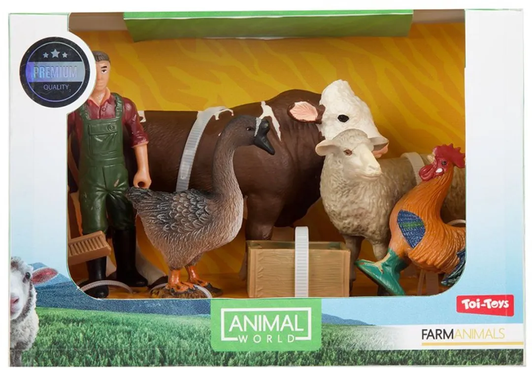 Toi-Toys Boerderijdieren Speelset - 3 Dieren + Boerin Divers