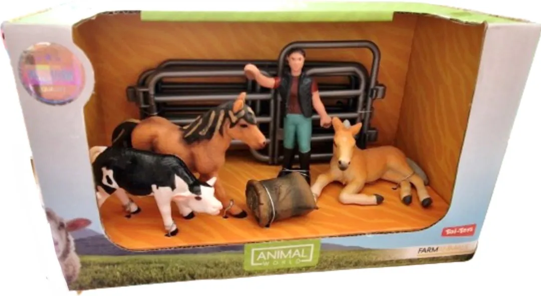 Toi-Toys Boerderijdieren Speelset - 3 Dieren + Boerin Divers