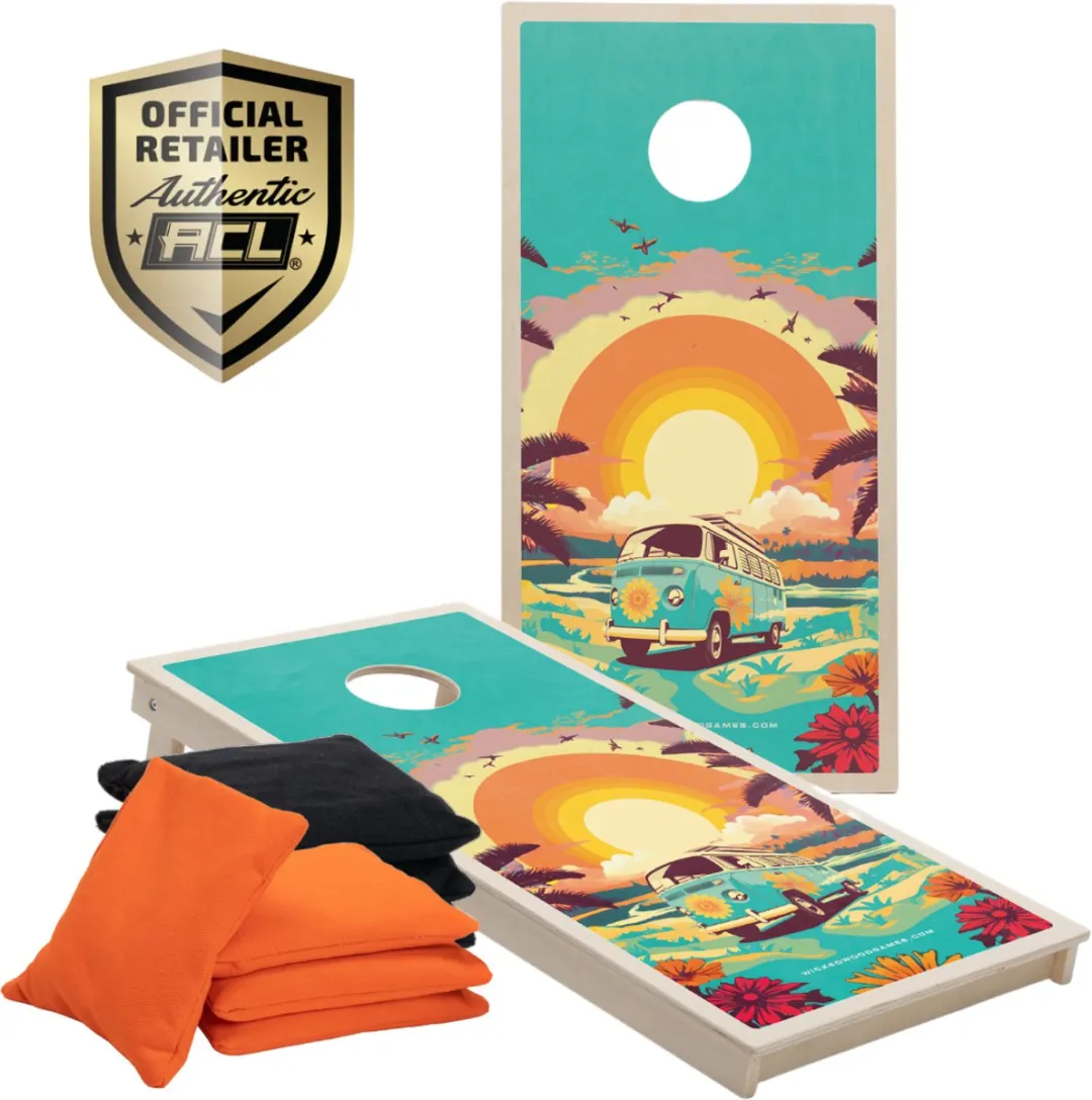 Wicked Wood Games Cornhole Hippy Design 103080103