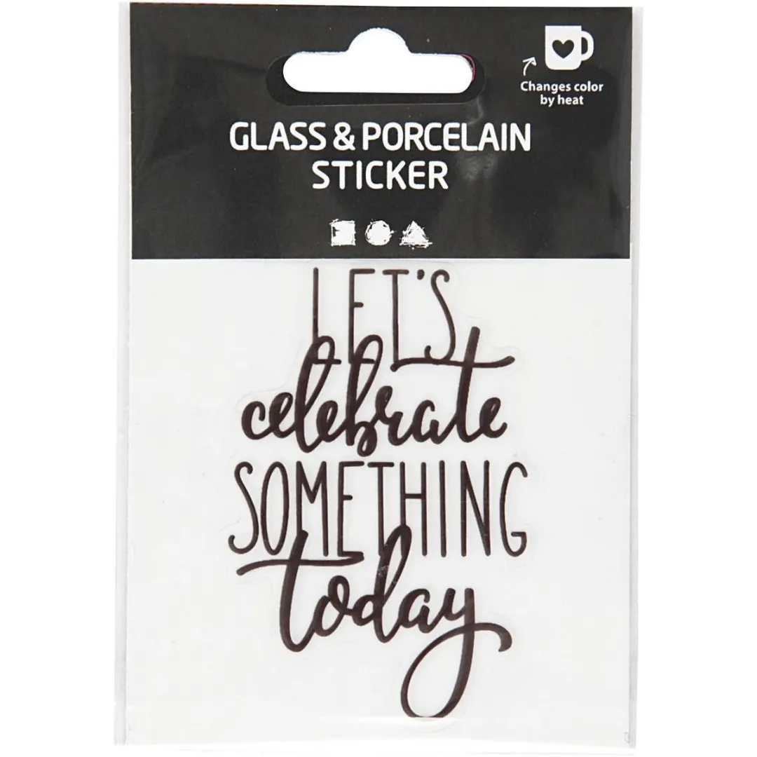 Creativ Company Decoratiesticker Let's Celebrate 8x8cm - Zwart
