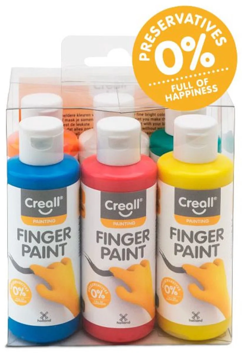 Creall Vingerverf Set 6x80ml - 6 Kleuren