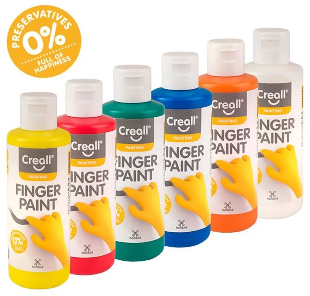 Creall Vingerverf Set 6x80ml - 6 Kleuren