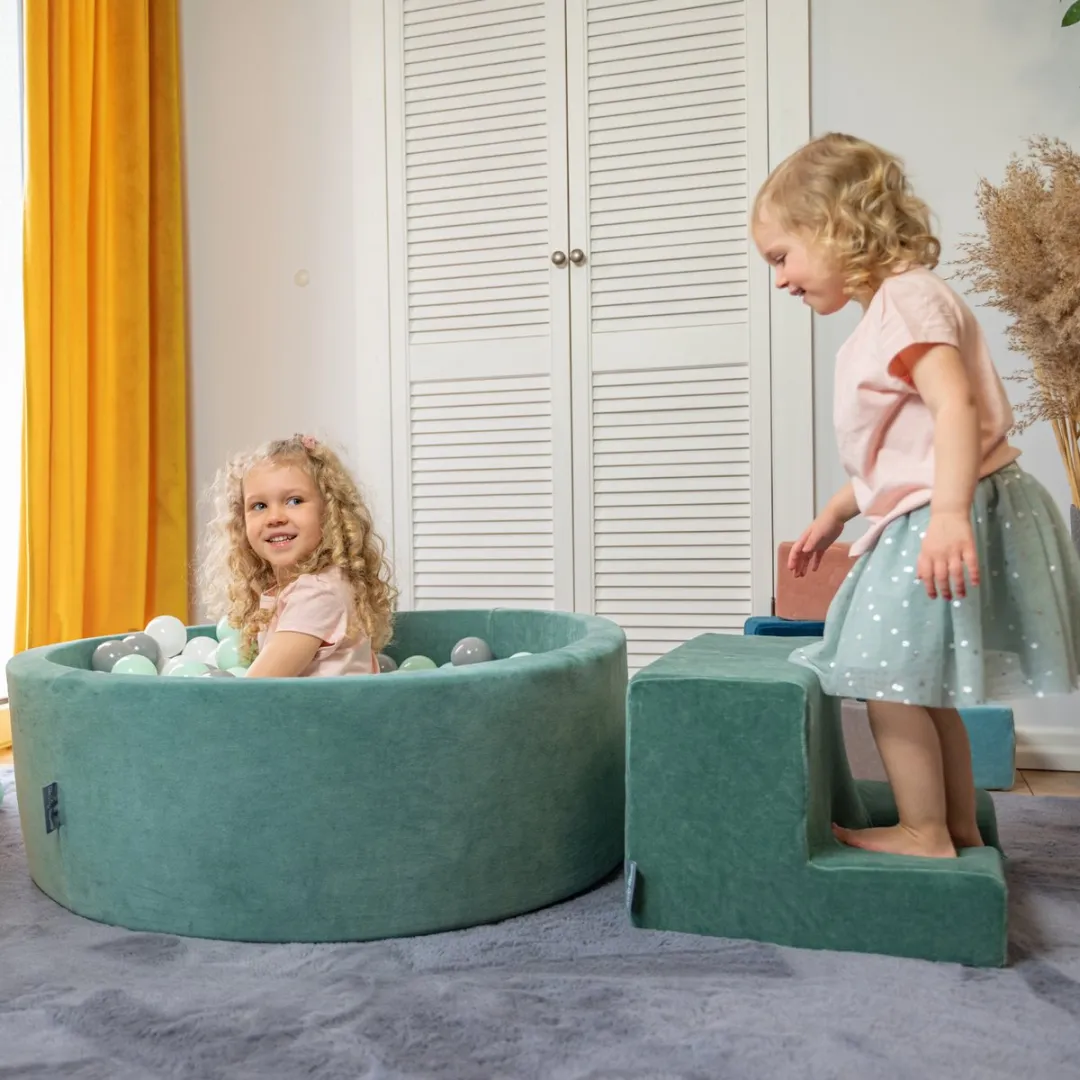 KiddyMoon Speelparadijs Ballenbad 200 Stuks - 493423 - Donker turkoois/groen-grijs/wit