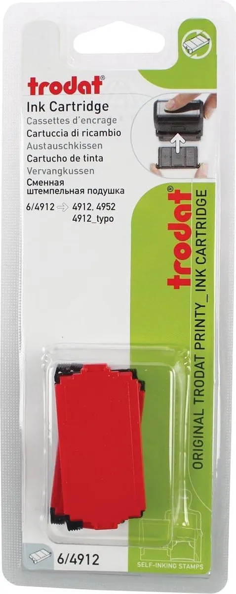 Trodat Printy 6/4912 Stempelkussen - 2 Stuks Rood