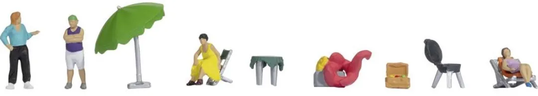 Noch Camperen H0 Modelbouwfiguren - 4 Stuks Multicolor