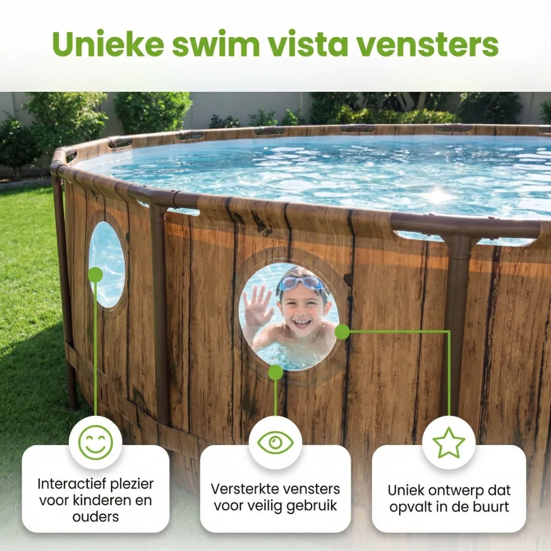 Bestway Rond Power Steel Swim Vista Zwembad 488cm - 8-delig