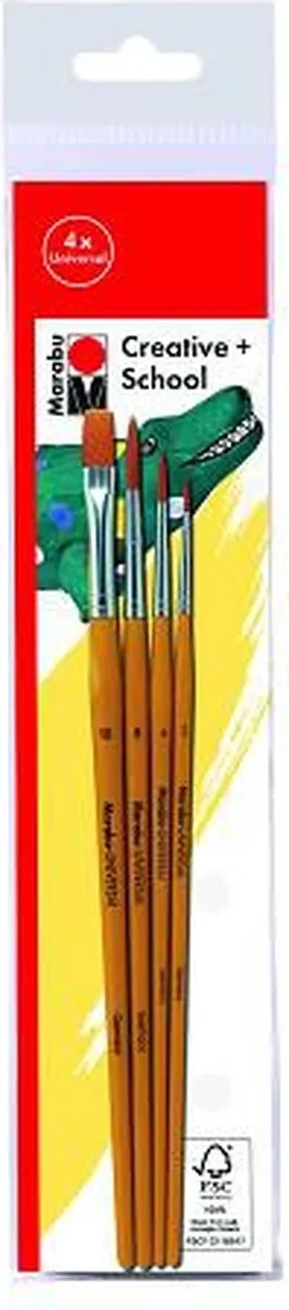 Marabu Penselenset School & Creatief - 4 Stuks
