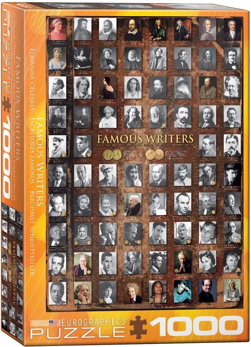 Eurographics Famous Writers Legpuzzel 1000 Stuks - 48x68cm - Meerkleurig