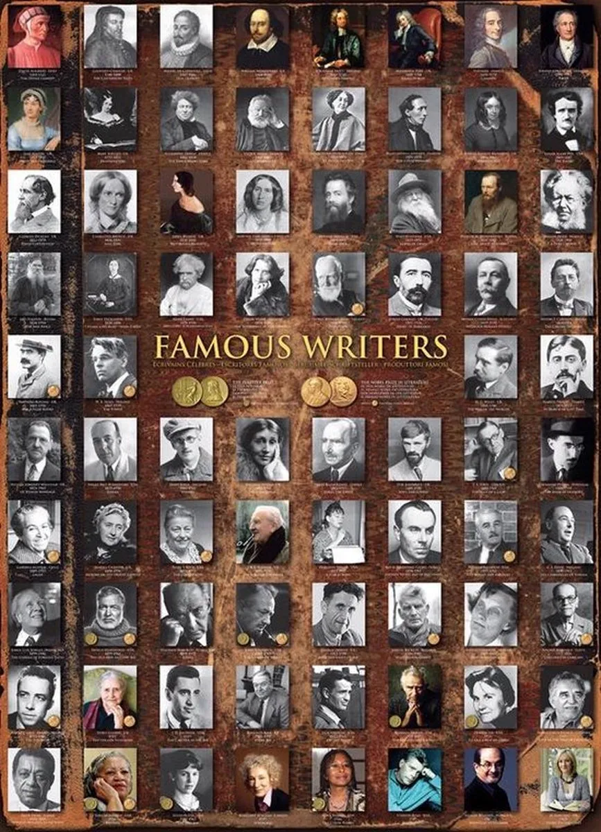 Eurographics Famous Writers Legpuzzel 1000 Stuks - 48x68cm - Meerkleurig